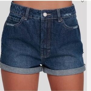 RVCA High Roller Denim Jean Cuffed Shorts Size 27
